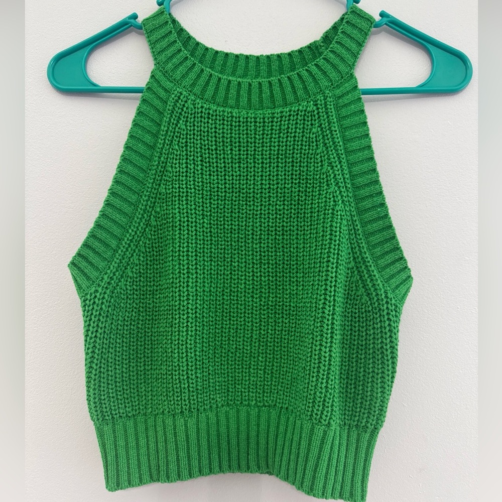 Womens mabel green sweater crop tank size small
